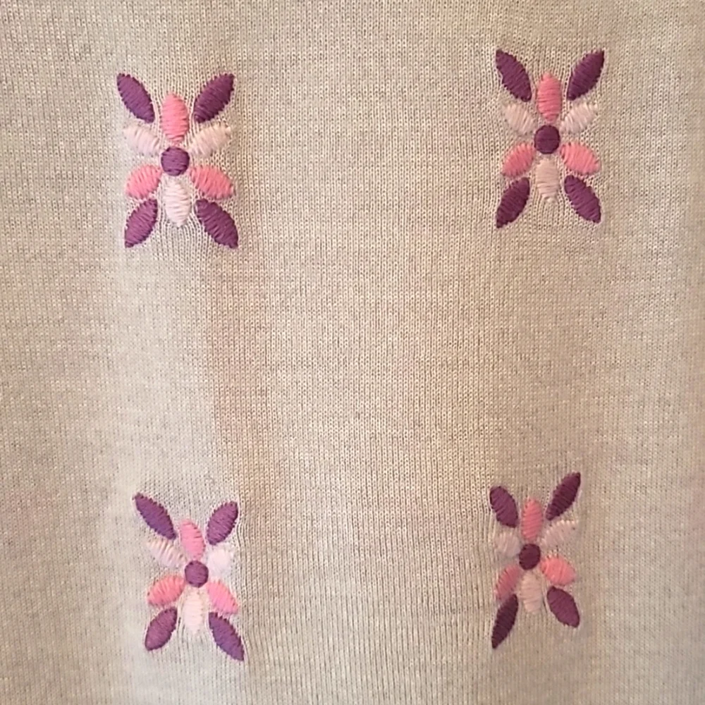 NWOT J.CREW Women's Tippi Flower Embroidered Merino Wool Sweater, Size M - Picture 3 of 10